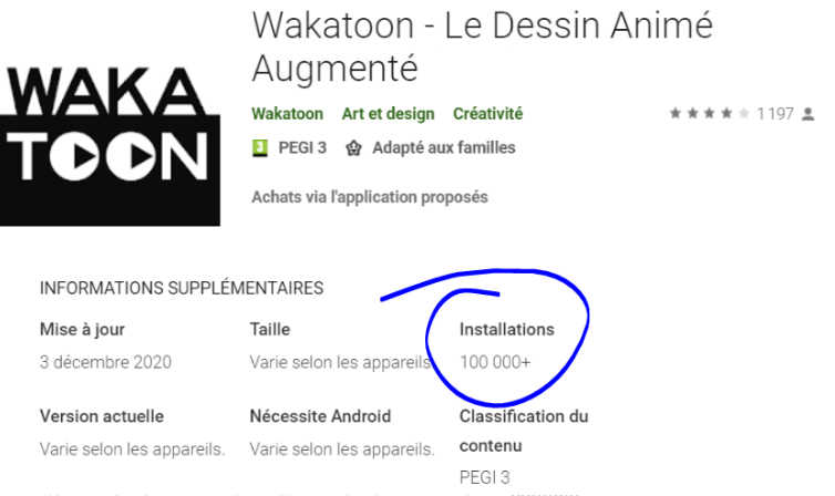 wakatoon's tweet photo. C'est enfin officiel, notre fiche sur Google Play indique que nous avons dépassé les 100.000 téléchargements sur ce magasin d'applications !🎖️
[Et sur l'Apple Store, idem 💪, mais Apple ne l'affiche pas] https://t.co/ixK6KEqrlu