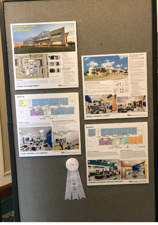 ImagineIfOBA's tweet photo. The Osceola Business Academy is getting lots of attention around the State. Last week, we were awarded an Award of Merit in the High School Category at the Florida Educational Facilities Planners Association (FEFPA) conference. https://t.co/sxsTL31UIl