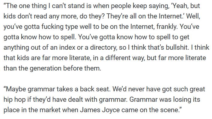 David Bowie on the literacy of the internet age