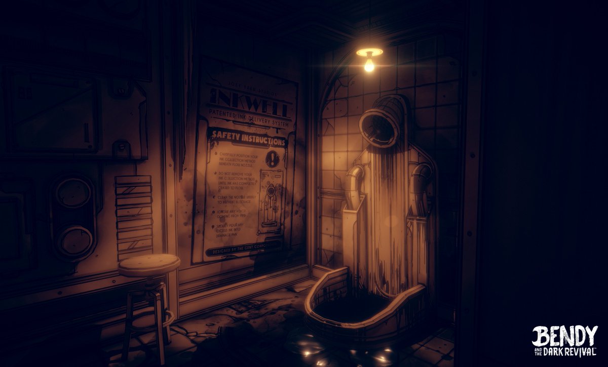 When the ink comes crawling, you better hide. A new #BATDR screenshot to keep your inky hearts pounding as we work on the game. :) #TheInkDemonLives #BENDY