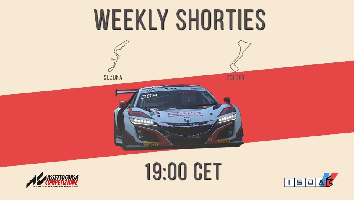 Tired of exhausting, long and demanding racing? Join our weekly shorties - we all have fun every Saturday evening and just chillout while racing. See you on track!
isdaracing.com
#beACC #assettocorsacompetizione #isdaracing