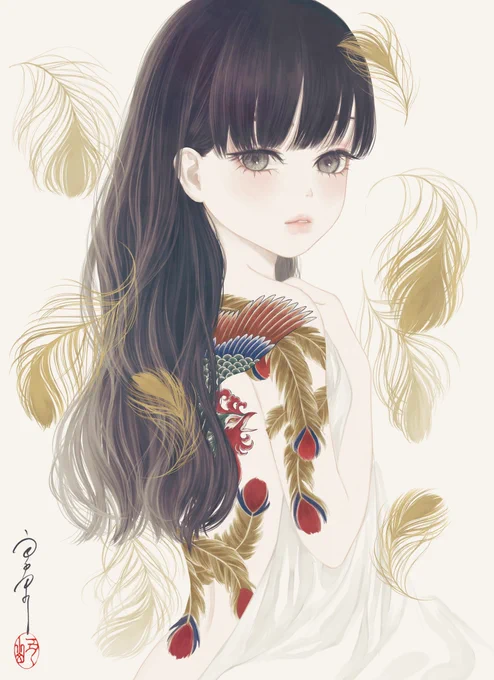 「徒花」「瑞鳥」
他旧作1点展示していただいております。 https://t.co/NwFxiz1MSF 