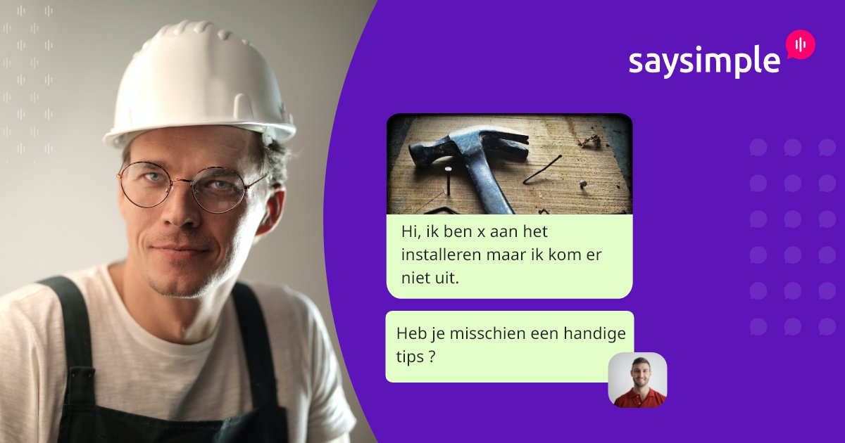 SaySimpleNL's tweet photo. Persoonlijke #klantbeleving van essentieel belang 🤩. Klanten willen niet langer als nummer gezien worden, maar verwachten een #klantenservice op maat. Lees in dit artikel hoe je jezelf met digitaal #klantcontact kunt onderscheiden als #groothandel: https://t.co/0YexL5ymKy https://t.co/hkivZJ87XE
