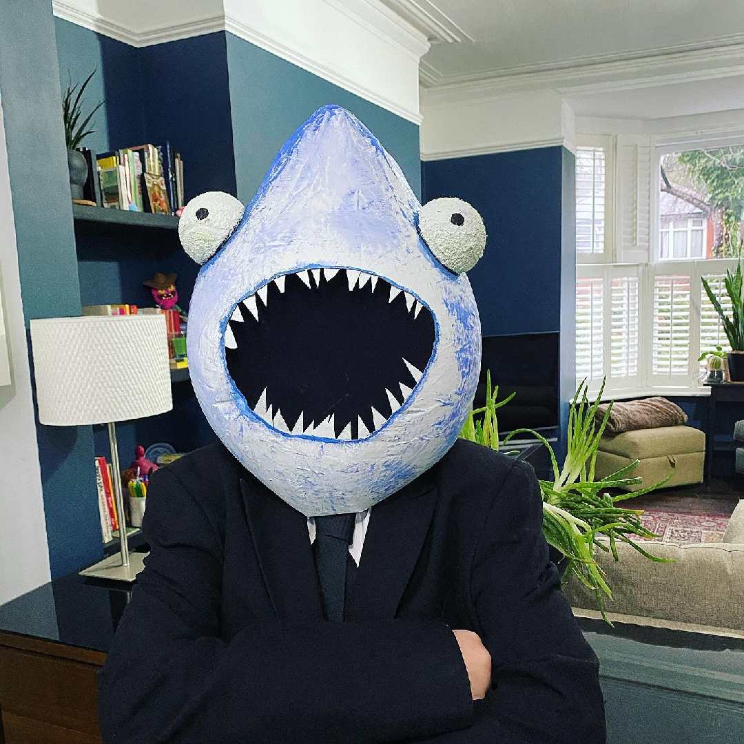 meesymo's tweet photo. #Aaronbabley Mr Shark. The bad guys. #WorldBookDay2021 https://t.co/E5NHaMIGRs