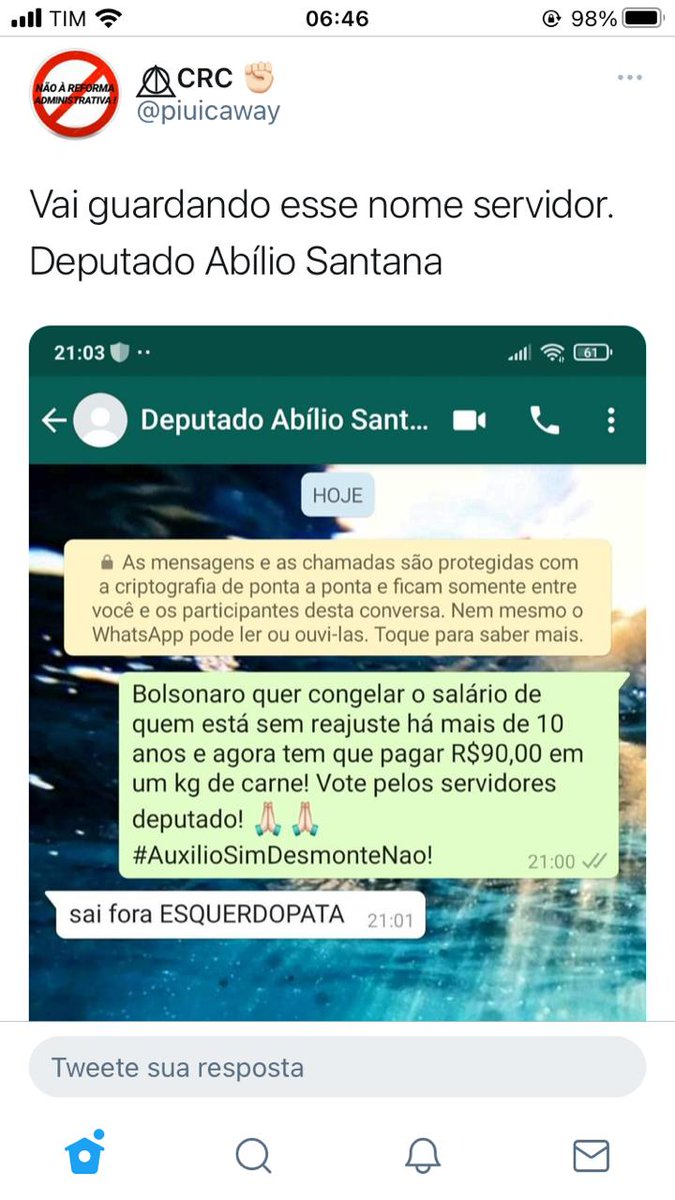 reformaadmnao's tweet photo. Guardem esse nome. Deputado Abílio Santana.

Se for do seu Estado, não vote nele nunca mais e façam campanha contra. https://t.co/HI4tHiyCFK