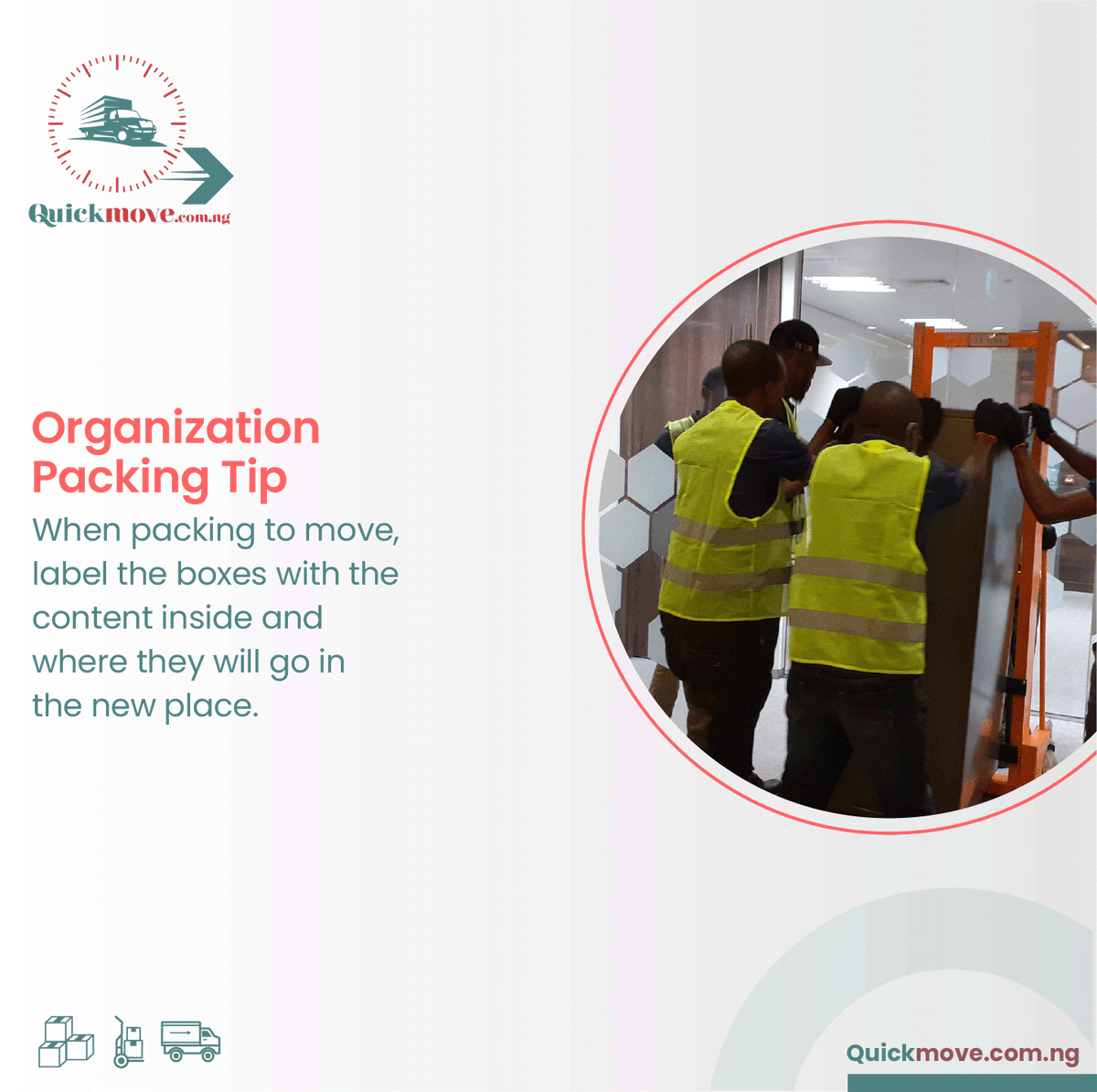 quickmoveng's tweet photo. When packing to move, label the boxes or file cabinets with the content inside and where they will go in the new location.

#movers #moving #movingday #packing #professionalmovers #relocation #movingout #localmovers #movingtips #movingcompanies https://t.co/4zBuwQJeVl