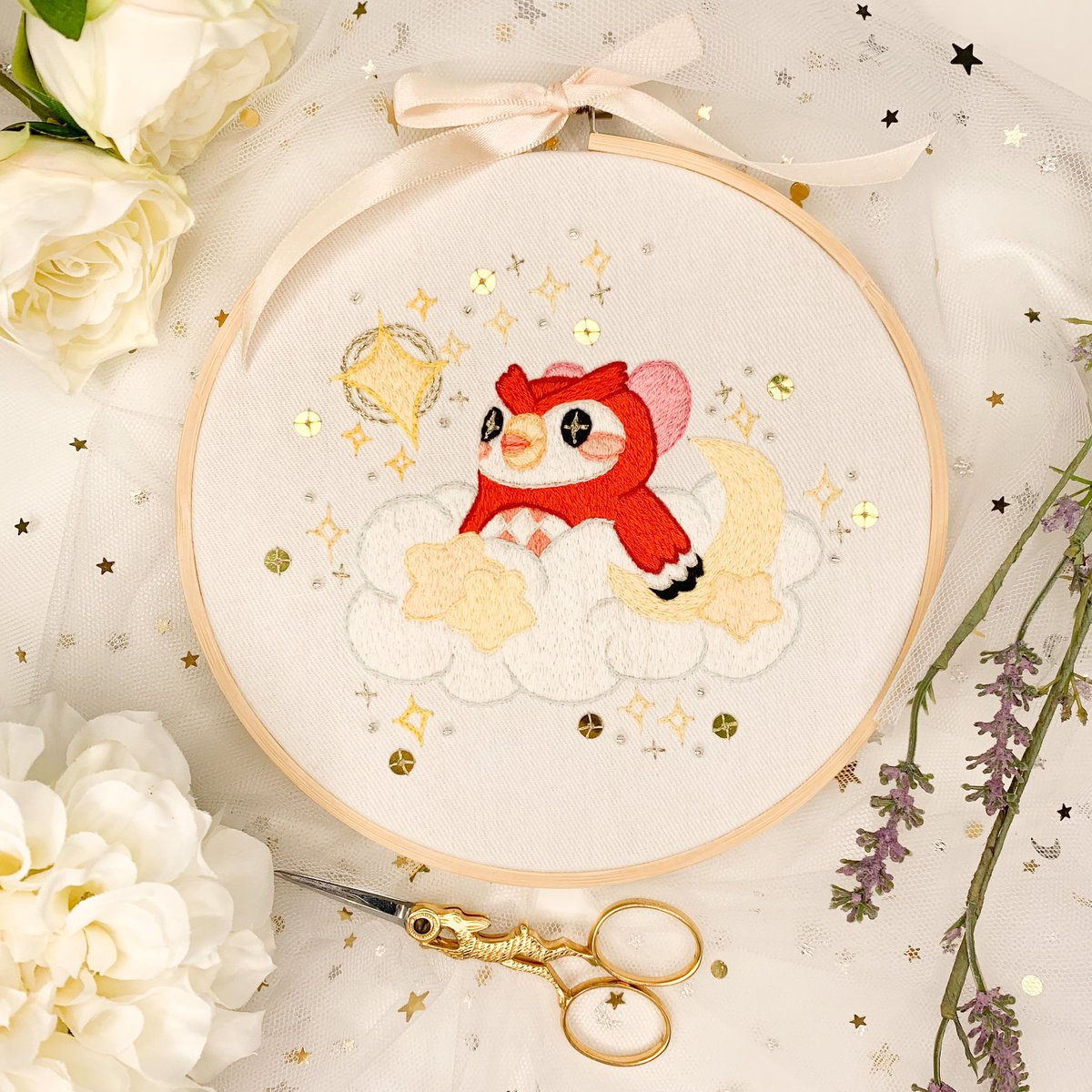 elsajohannaart's tweet image. Just finished this hand embroidery of Celeste 🌟 #animalcrossing