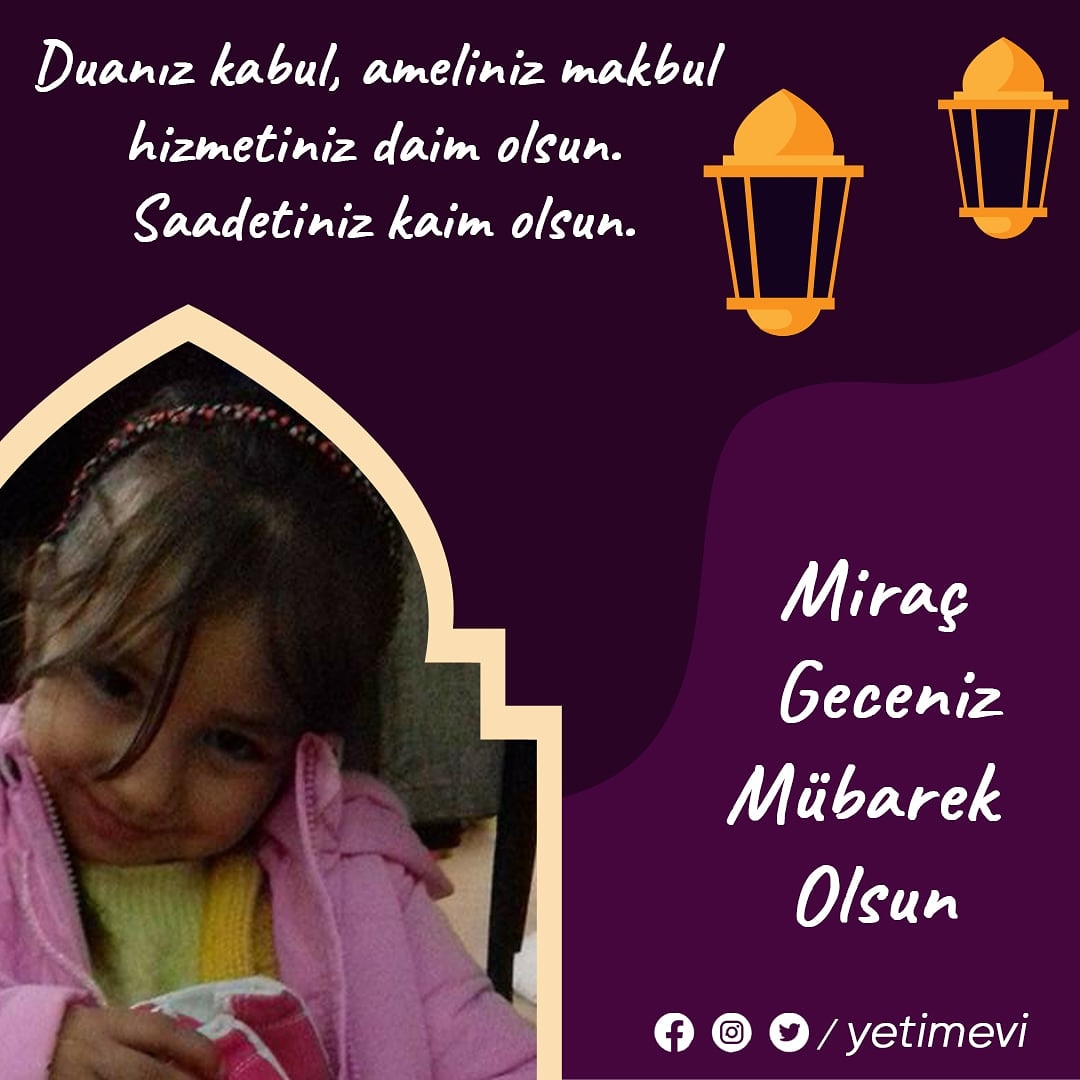 YetimEvi's tweet photo. Leyle-i #Miraç Gecesinin Mazlumların kurtuluşuna vesile olmasını Allah'tan niyaz ediyoruz. 🤲
#MiracGecesi
#mirackandili https://t.co/6Gb1HhO2hc