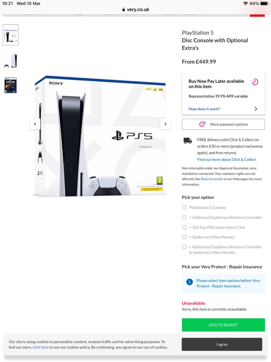 farlston's tweet photo. @PS5StockAlertUK Must be sold out already!! 😩 https://t.co/QvWk9pb6oH