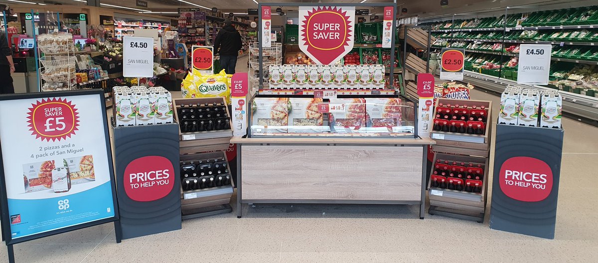 SabianeGrant's tweet photo. And just like that your favourite Super Saver deal is back! 

2 pizzas &amp; a pack of either @SanMiguel_UK @CocaCola @DietCokeGB or @CokeZero for only £5.00!!! 

@_westie1970 @Kat14090825 @ColinHayward20 @PeterBatt3 @coopuk 

#SuperSaver #LovingLargeStores #DrinkAware https://t.co/nfaUJ7MBRi