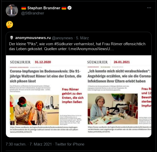 AfDimBundestach's tweet photo. wenn jemand von der #afd eine Internetseite der aktivsten und reichweitenstärksten Präsenzen der rechten Szene teilt.
Dann weiß man wessen Geistes Kind er ist. Wo er sich seine Informationen her holt. #Brandnergate
#lügenafd #AfDiststaatszersetzend #noafd https://t.co/YaEszXpHh9 https://t.co/CD478LmY9E