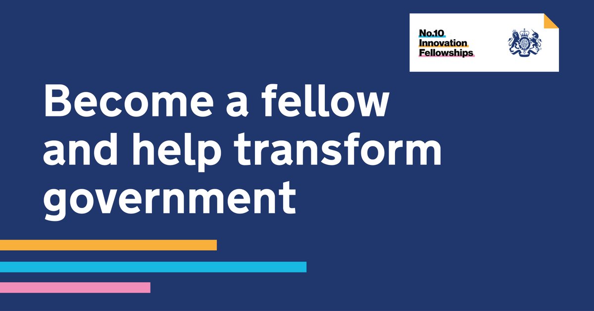 GDSTeam's tweet photo. Join the technology transformation in the heart of government by becoming a No.10 Innovation Fellow.

Find out more and apply: https://t.co/hx0gN0e6bH #TechJobs #DigitalTransformation https://t.co/h4cdr8TsNz
