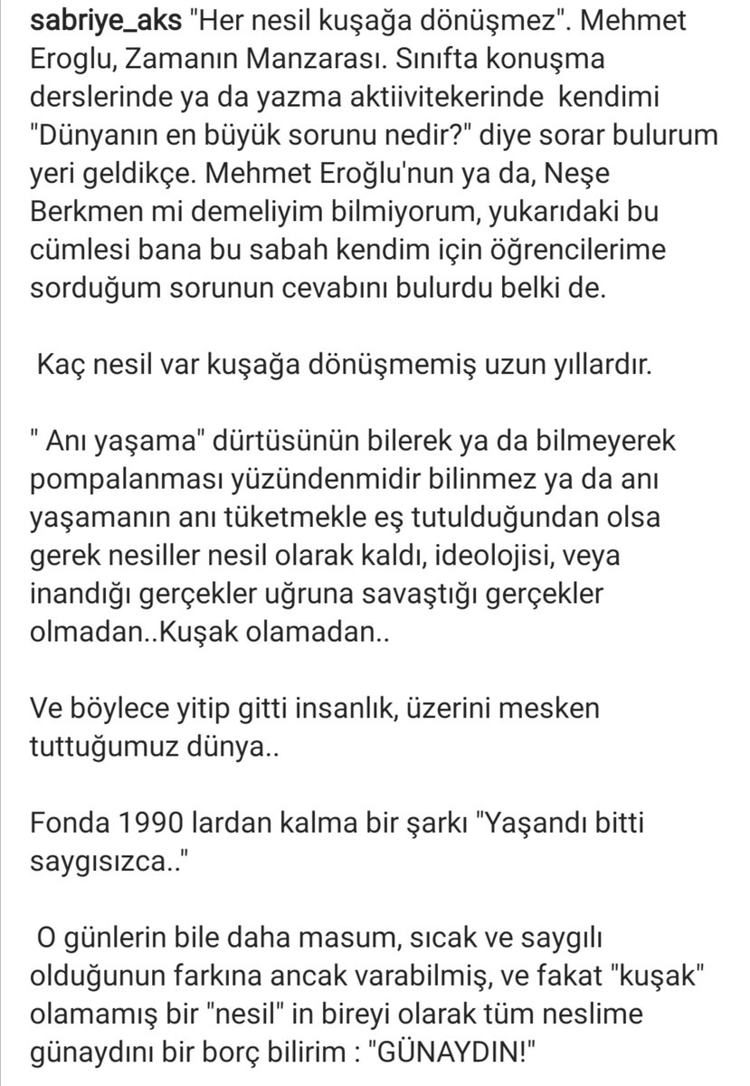 "her nesil kuşağa dönülmez! " <a href="/MehmetEroglu_/">Mehmet Eroğlu</a>