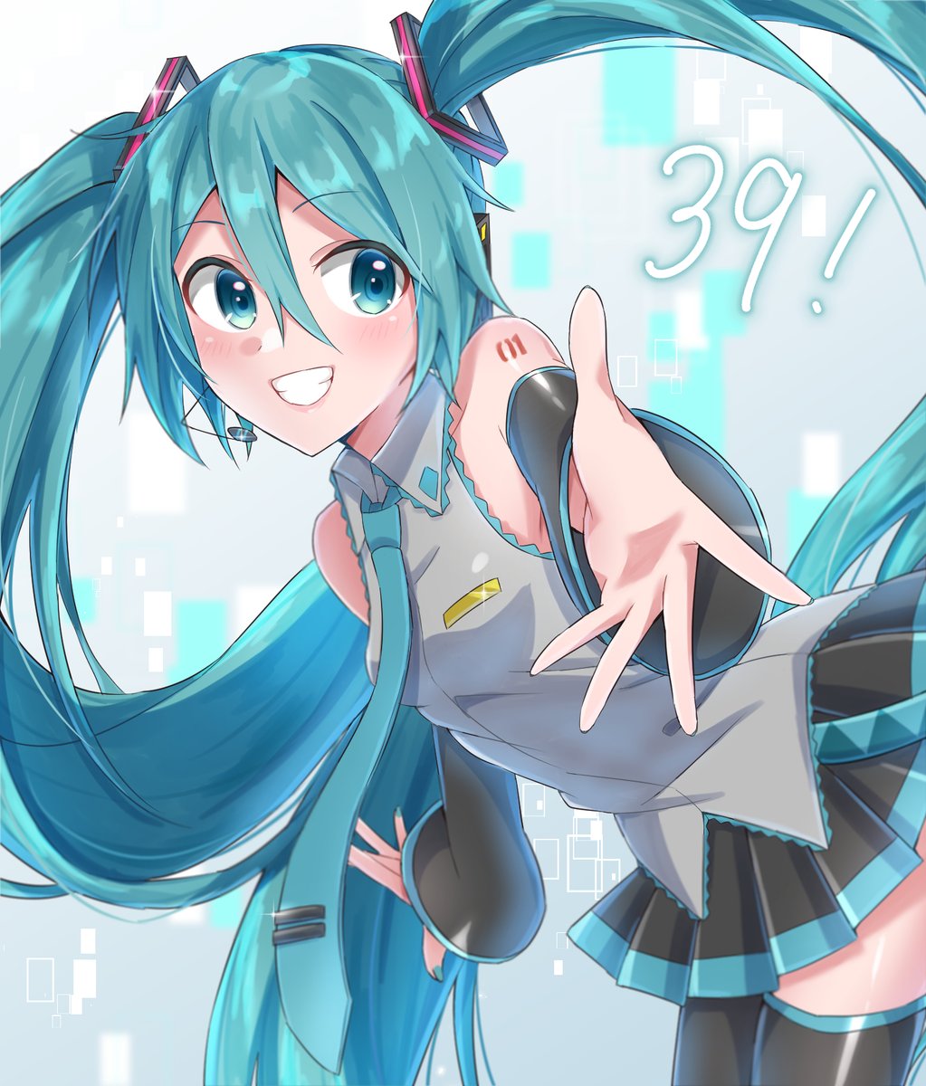 初音ミク 「大遅刻!
#ミクの日 #ミクの日2021 」|すぽのイラスト