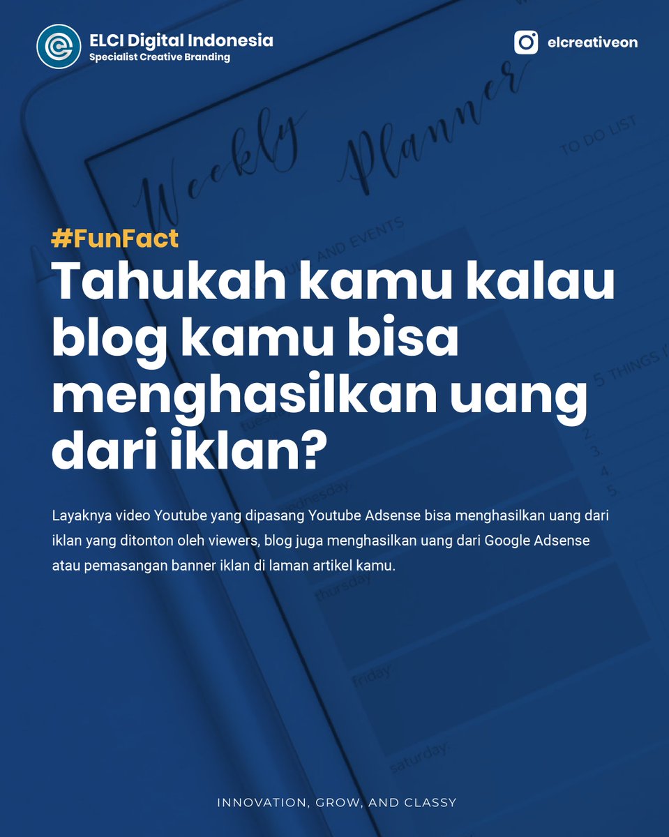 elcreativeon_'s tweet photo. Simak unggahan di atas yuk, untuk mengetahui lebih lanjut manfaat apa saja yang kita dapatkan dengan membuat blog.
-
#ManfaatBlog
#JadiBlogger
#AyoBuatBlog
#SuksesdenganBlog
#Elcreativeon
#ElciIndonesia https://t.co/TClXwU2wzG