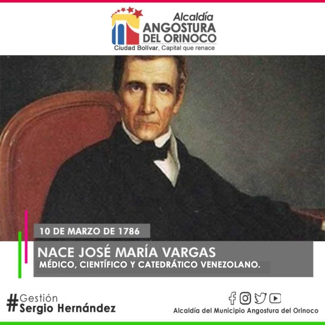 Tal día como hoy, pero hace 235 años nació José María Vargas, quien fue un ejemplo para los profesionales de la medicina en nuestro país y de allí se tomó esta fecha para conmemorar el día de los presionales de la salud ... 
#UniónBolivariana