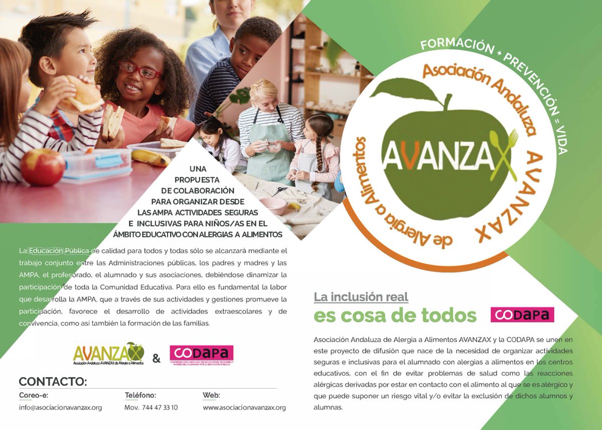 <a href="/AsocAvanzax/">AVANZAX</a> y #ConfederaciónCodapa estamos trabajando juntas para visibilizar la #alergiaalimentaria en las aulas y facilitar que en las actividades escolares la #prevención y la #inclusión estén siempre presentes.
Prevención + Formación = Vida