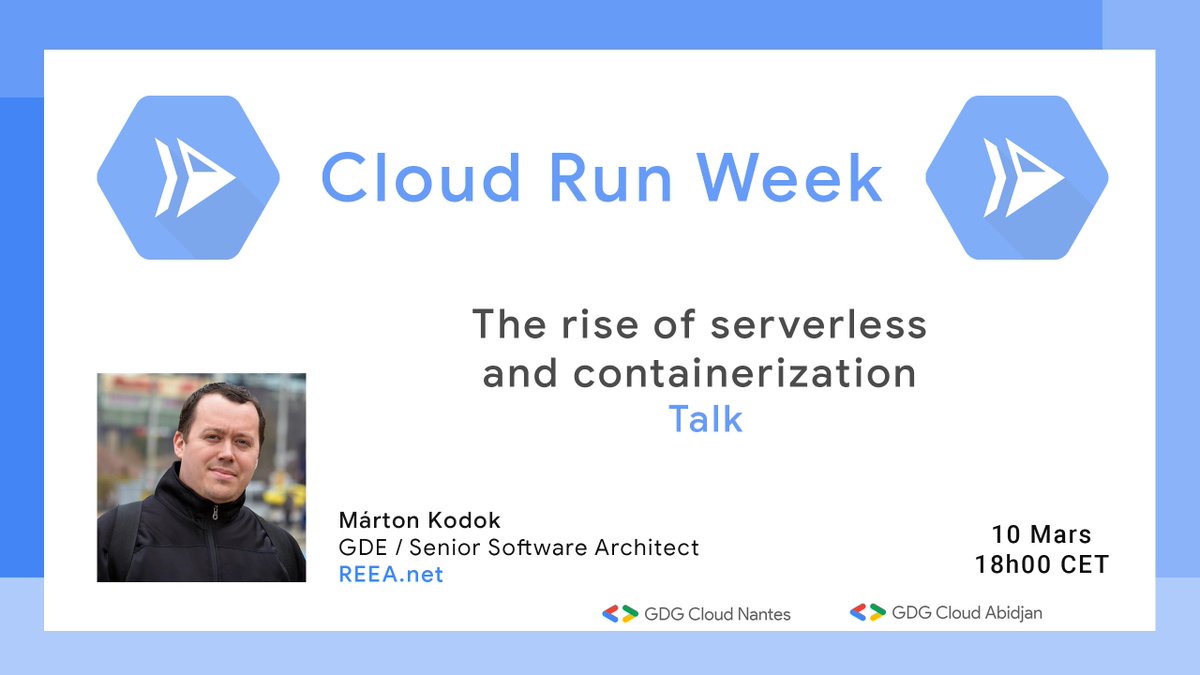 gdgnantes's tweet image. ✨ Cloud Run Week continues...
Let&apos;s talk today with @MartonKodok at 6:00pm about the rise of #serverless ⚡️ and #containerization 🐳
And tomorrow with @eric_briand @jlandure about #Cloud Events with Cloud Run
Want to be part of this community? 👇
gdg.community.dev/events/details…