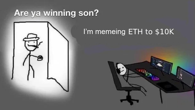 EthereumMemes's tweet photo. It's working, dad! $ETH https://t.co/e0jvQ94Zsg