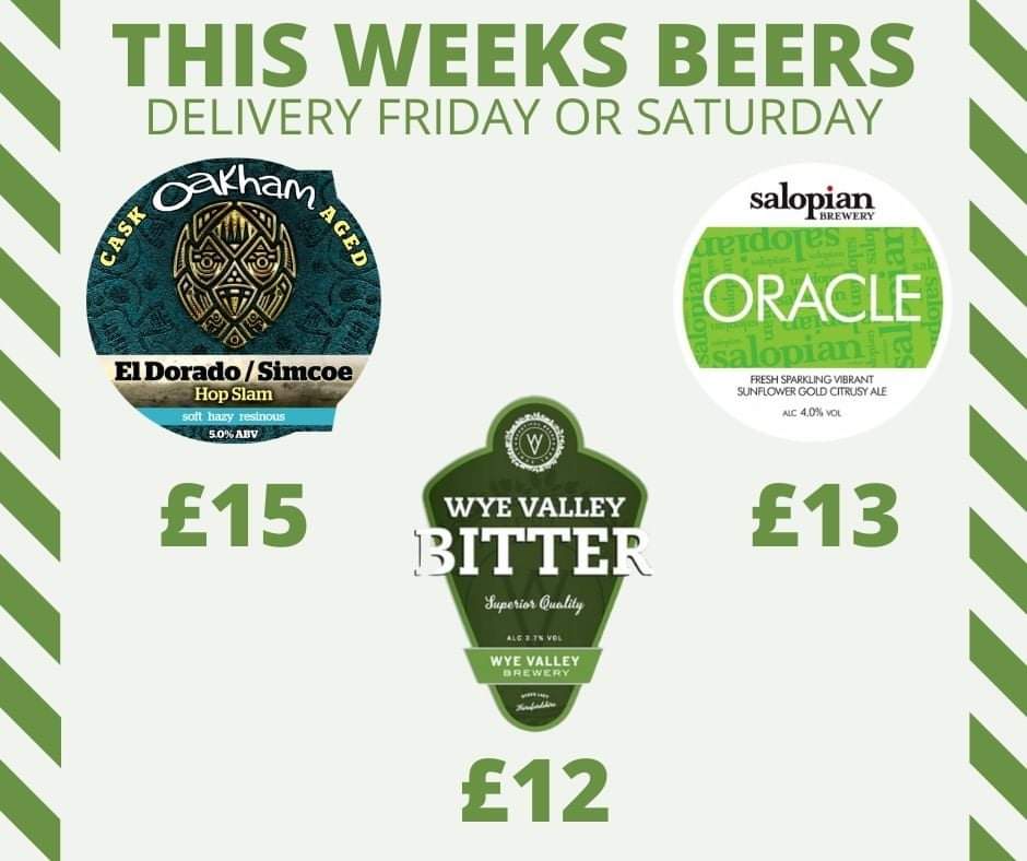 Did you know we deliver cask ales every weekend. Here's what we have this weekend. #caskale #cannock #camra