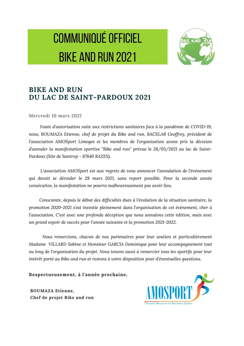 Amosport1's tweet photo. Annonce concernant le Bike and Run ! https://t.co/InAcF7lHCa