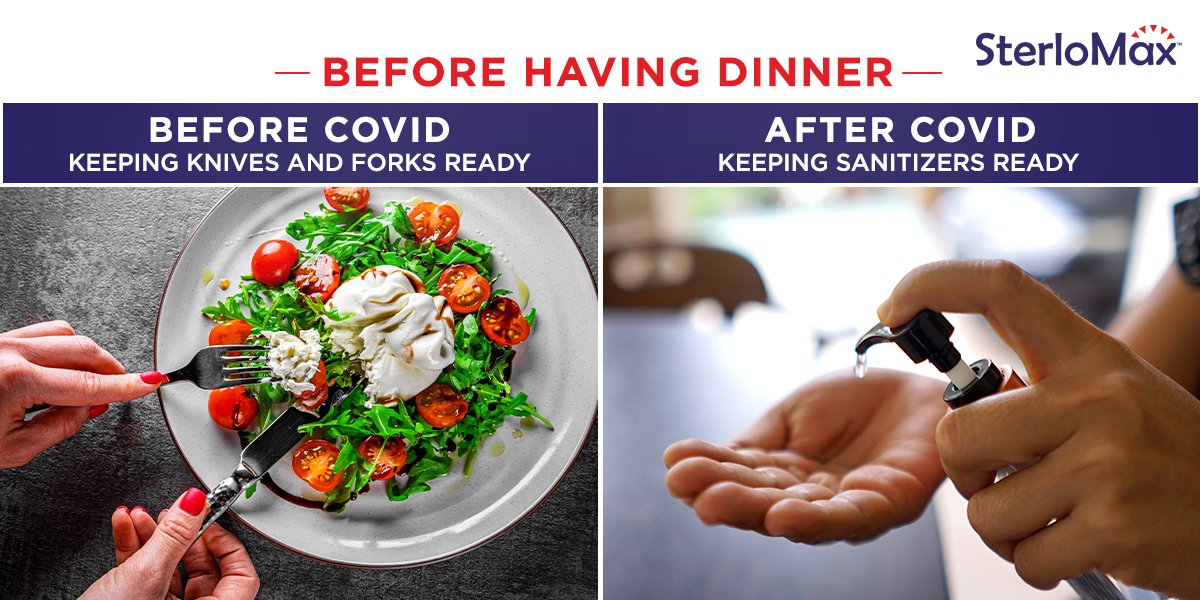 SterloMax's tweet photo. See the waiter coming towards your table? Time to keep your sanitizers ready!
Even while you are out enjoying dinner, don’t forget to stay armed with SterloMax. 

Shop now: https://t.co/JYYk1qxX7t

#Dinner #SterloMax #StayArmed #Sanitizer #Disinfectant #Meal #Restaurant #Covid https://t.co/9lS4eKlTWN