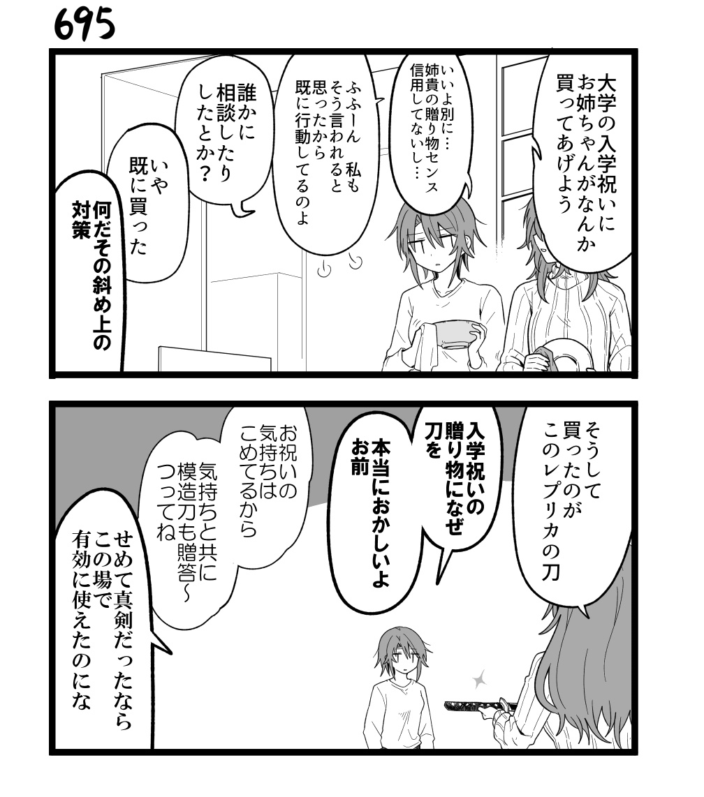 創作2コマ漫画 その695 