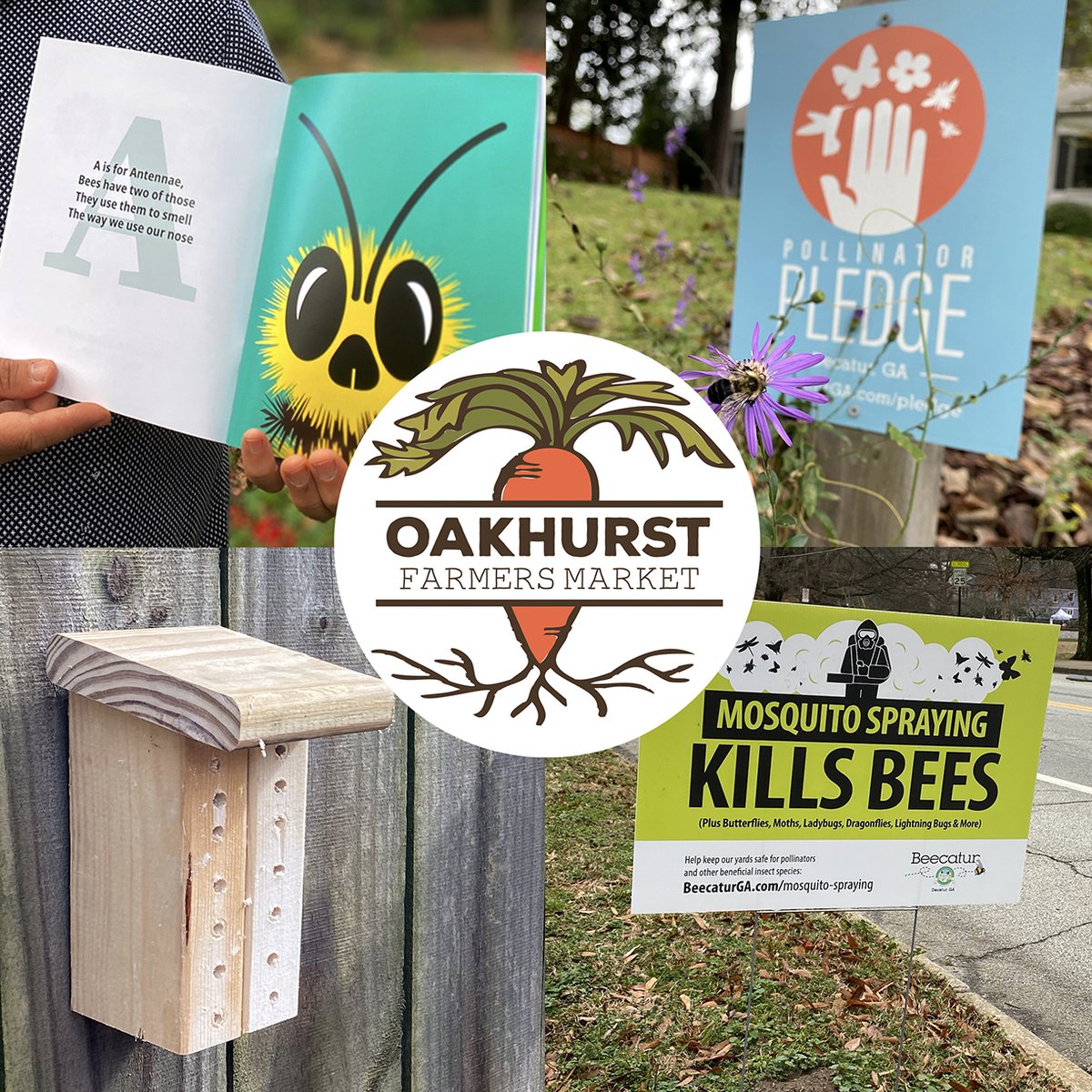 BeecaturGA's tweet photo. Join Beecatur at the Oakhurst Farmers Market, this Sat, 3/13, 9am-1pm. Free information about bees! Plus we will be selling:
• Mosquito Spraying yard signs
• Pollinator Pledge signs
• ABC books
• Mason Bee houses
Parking lot outside Sceptre Brewing, 630 East Lake Dr, Decatur https://t.co/foT8xxQXc0