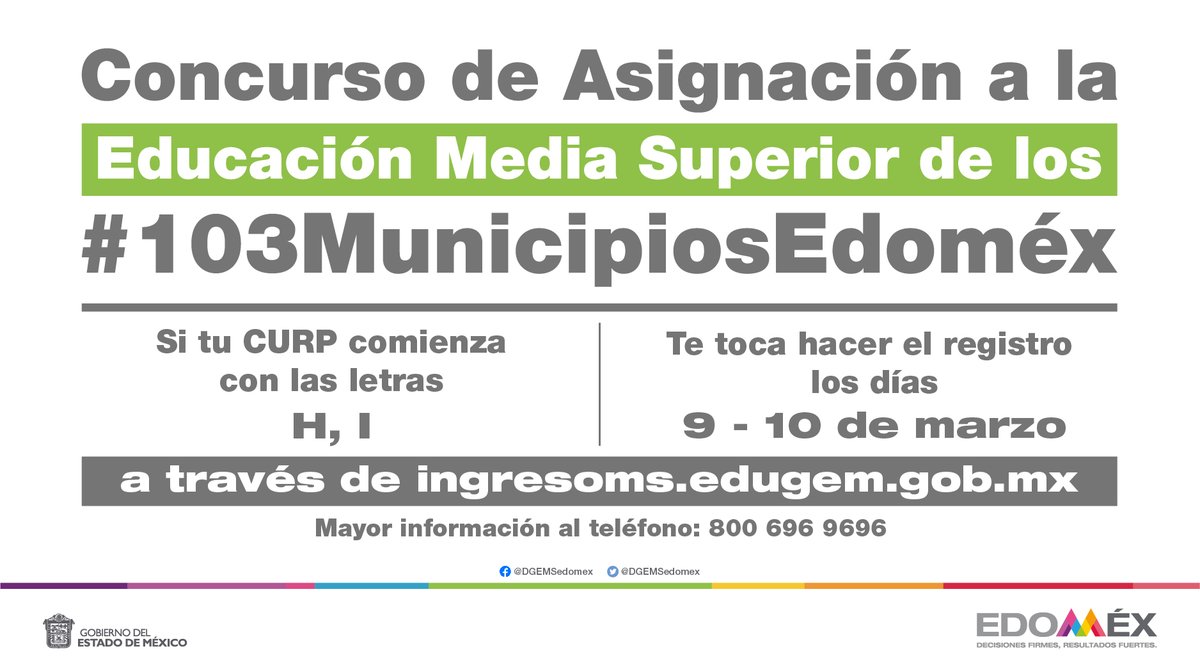 DGEMSedomex's tweet photo. #QueNoSeTePase | Si tu CURP comienza con las letras H, I, tienes hoy es el último día para registrarte en los #103MunicipiosEdoméx.

Si comienza con las letras J, K, tienes hoy y mañana. 

Visita: https://t.co/uBPJvUF928

@geramonro05 @israeljeronimol @jorgegalileocv https://t.co/rSwu9mTNAl