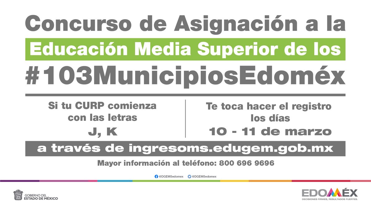 DGEMSedomex's tweet photo. #QueNoSeTePase | Si tu CURP comienza con las letras H, I, tienes hoy es el último día para registrarte en los #103MunicipiosEdoméx.

Si comienza con las letras J, K, tienes hoy y mañana. 

Visita: https://t.co/uBPJvUF928

@geramonro05 @israeljeronimol @jorgegalileocv https://t.co/rSwu9mTNAl