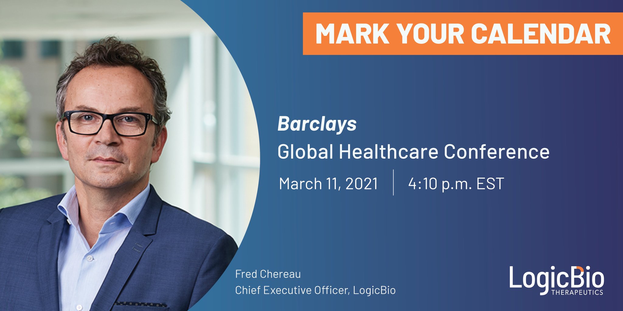 LogicBio Tx on Twitter "Our Chief Executive Officer Fred Chereau will