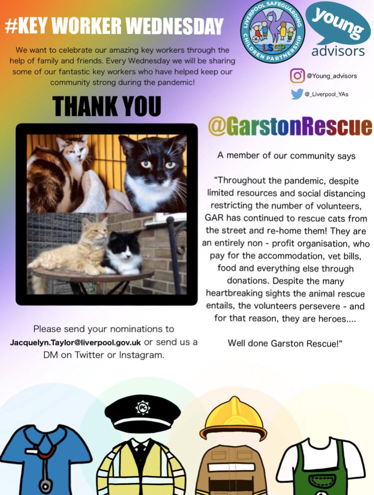 _Liverpool_YAs's tweet photo. 🌟Today it’s Key Worker Wednesday! We will be celebrating 3 #KeyWorkers every Wednesday. Our first special key workers are Garston Rescue. Well done and thank you you for all you do for the community! @GarstonRescue 
#TheTogetherProject #Community #Liverpool #KeyWorkerWednesday https://t.co/00cb9Ck3OT