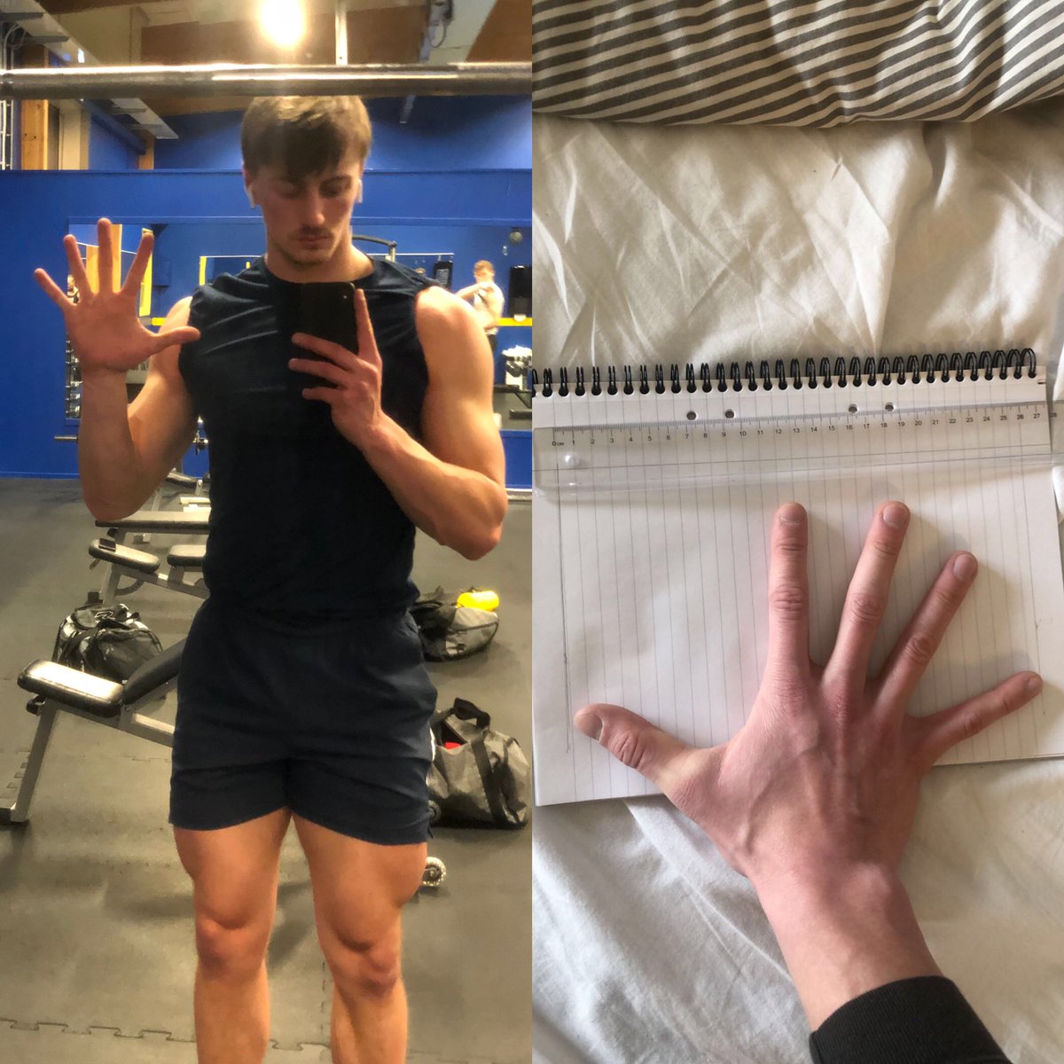 blomgren_'s tweet photo. And everybody asks how I catch everything, 26cm/10.2” hands, 6’ 6.7” wingspan helps @PPIRecruits @BCollierPPI https://t.co/4gdWUs6i9w