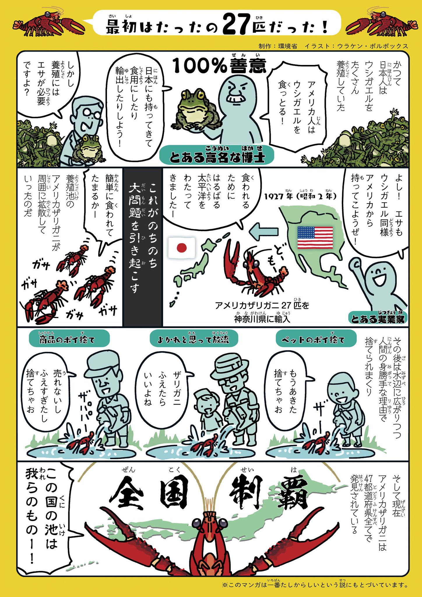 ウラケン ボルボックス なんてこった ざんねんなオリンピック物語 好評発売中 V Twitter アメリカザリガニ の幼体を ニホンザリガニだと勘違いしてる人がメチャクチャ多いので この際ニホンザリガニはそこら辺の池にはいないってことを