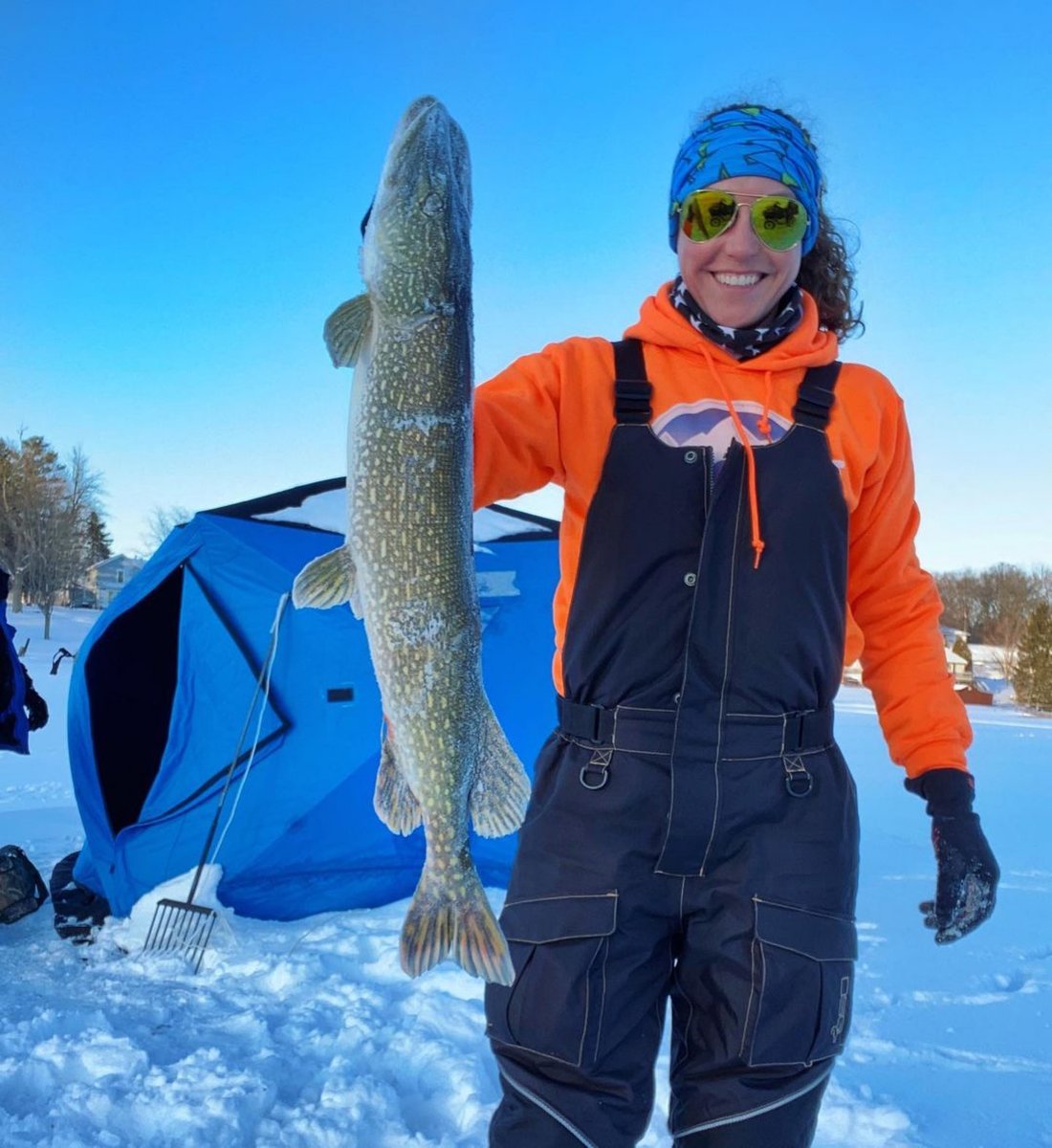 OUTDChannel's tweet photo. That's a wrap! Outdoor Channel fan Stephanie Ray wrapped up her ice fishing season with a PB through the ice! Are you still out on the hard water?
#whatgetsyououtdoors #icefishing #icefishingnation #spearing #pikefishing #iceshack #iceshanty #winterfishing #womenwhofish https://t.co/Lai31AWF02
