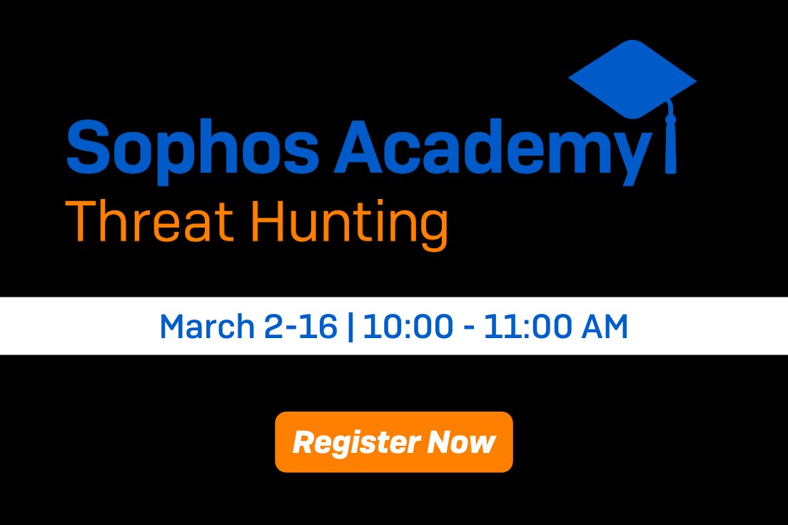 Millgate_Ltd's tweet image. Think like a threat hunter. 🔍

In this webinar series from Sophos, get an in-depth understanding of the entire threat hunting landscape, including the methods cyber attackers use to penetrate entire organisations.

RSVP: ow.ly/dvut50DIsv9

#CyberSecurityEvolved #Sophos