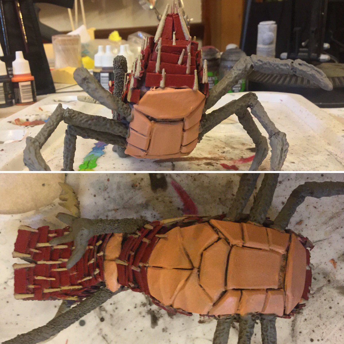 thesonicdark's tweet photo. Only got the underbelly done tonight. Next is cleanup and shading/detailing. May be another all weekend job. #miniatures #WorkinProgress #craft https://t.co/Yn0duR2JwO