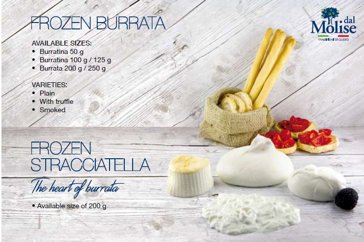 dalmolise1's tweet photo. Ideal to eat with ham, pizza, pasta, in fillings or with a delicious salad! Our frozen stracciatella and burrata with 18 months of shelf life can be tasted in any part of the world, without compromising quality and flavor!! https://t.co/VlhItRdvpv