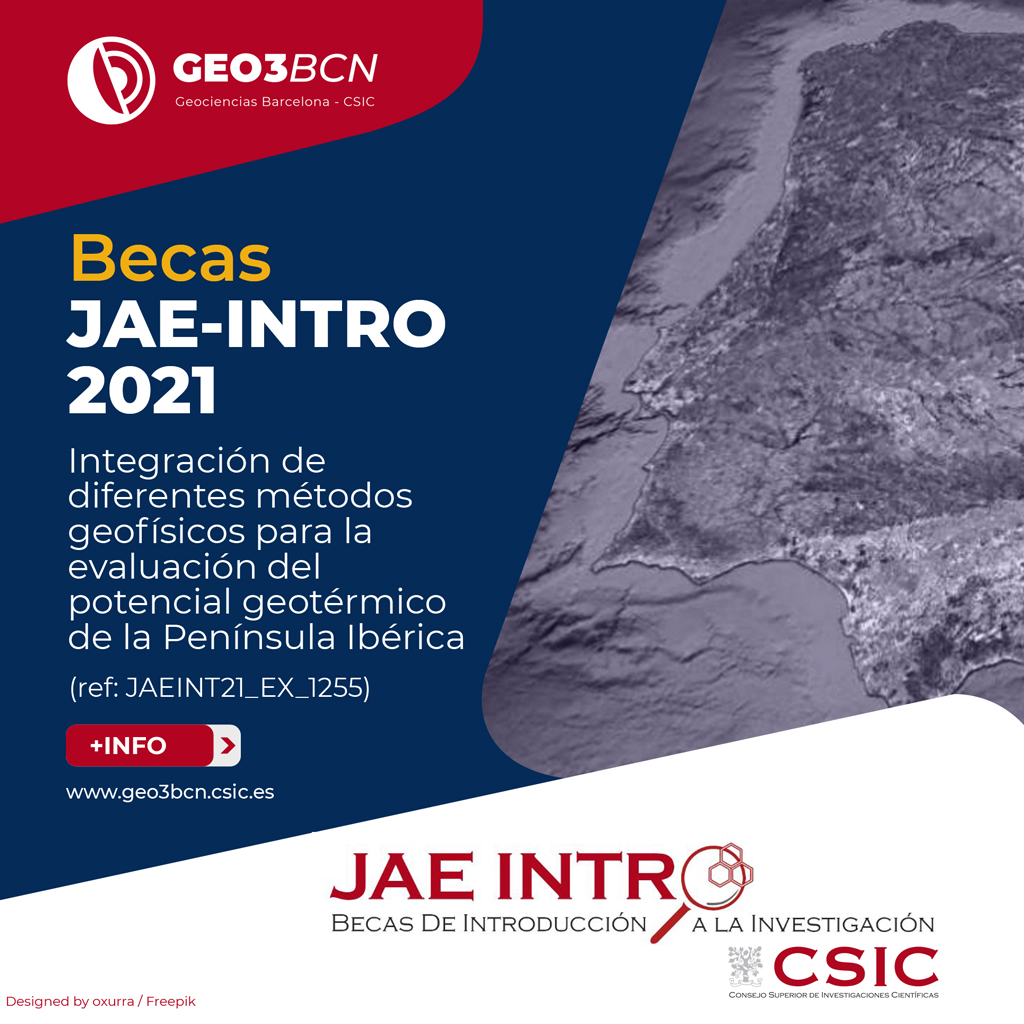 1️⃣Uno de los trabajos se titula ‘Integración de diferentes métodos geofísicos para la evaluación del potencial geotérmico de la Península Ibérica’ y lo coordina la investigadora Ivone Jiménez Munt. #JAEintro 
➡️Más información en bit.ly/3vcPB7S