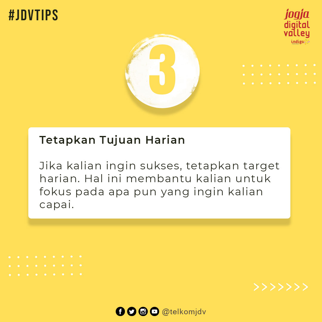 indigohubjogja's tweet photo. Kita semua pasti pingin dong ya jadi orang sukses. Penasaran ga, apa aja kegiatan yang membentuk mereka jadi seperti itu?
Nah, hari ini mimin mau bagiin nih kebiasan yang bisa kalian tiru dalam kehidupan sehari-hari! Penasaran apa aja? Skuy cek postingan di atas.
#JDVTips https://t.co/2uLmzQAAXO