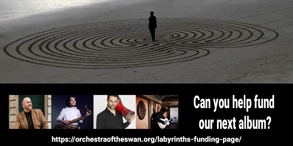 🥳Excitement at 🦢 HQ  - About to record our next album, Labyrinths (out November) Featuring  <a href="/nickythespence/">𝐍𝐢𝐜𝐤𝐲 𝐒𝐩𝐞𝐧𝐜𝐞</a> <a href="/trishclowes/">Trish Clowes</a> <a href="/GuySchalom/">Guy Schalom</a> &amp; @jimmoray. From Richter to Respighi, Britten to Brian Eno and Syd Barrett to Buxtehude.  Are you able to help us?👉 
orchestraoftheswan.org/labyrinths-fun…