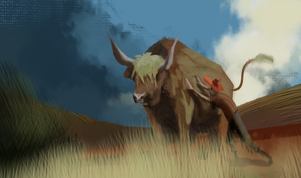 Was wondering if ...
 30 min speedpaint - cattle ruster

.
.
.
.
.

#concept #sketch #sketchart #painting
#digitalart #digitalpainting #dailyart #speedpaint #sketchoftheday #cow