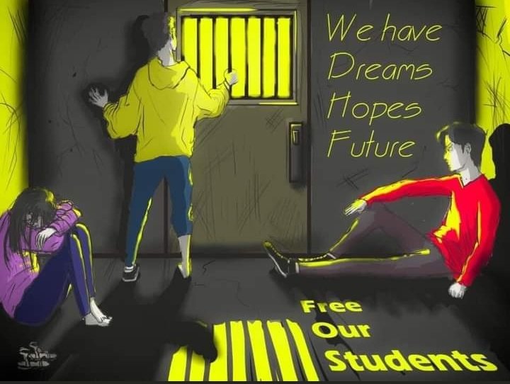 SapalKyi's tweet photo. FREE OUR STUDENTS
Most of detained students are not released yet. No one knows what will happen to them in the prision. 
@UN 
@SchranerBurgen1 
@DrSasa22222 
@CrphMyanmar 
@AllianceMilkTea 
#WhatsHappeningInMyanmar
#RejectMilitaryCoup
#FreeOurStudents https://t.co/aEijY8EFNn https://t.co/eYjg0RjFdi