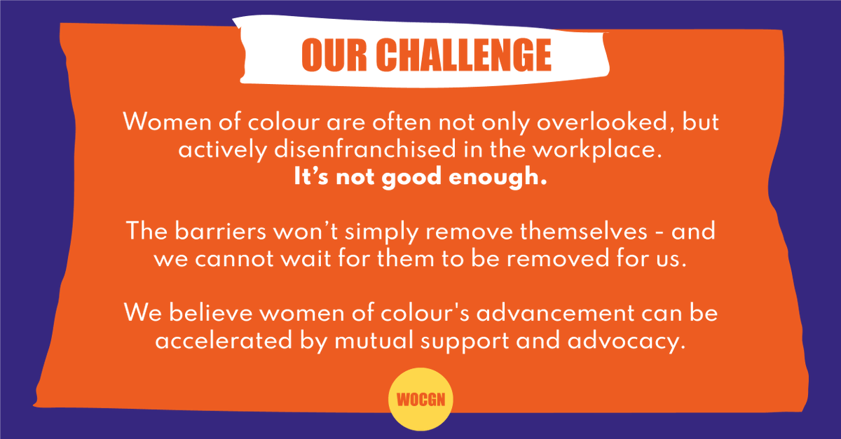 WOCGN's tweet photo. Women of colour come up against an untold number of barriers in the workplace. 

We want to see systemic, long-lasting change to the lives of women of colour - in the workplace and beyond. 

Please sign up to receive our latest news and launch updates at https://t.co/0koRbJqAyt https://t.co/Y2d19fDwgD