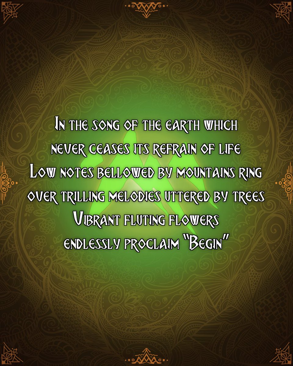 March 20 is #EarthbloodDusk!

Join <a href="/brightwatcher/">BrightWatcher37✨</a> and me as we celebrate our final #ArcanumDays! The Earth Arcanum is associated with healing, endurance, and balance. We hope this Day will be a chance to say goodbye to the chill of Winter and usher in a new Spring.

#tdpart