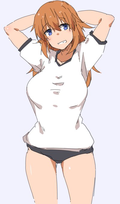 >シュッとしたくろニャンさんの体操服シャーリーをお願いします!! #odaibako_kuronyan9628 https://t.co/3nEEJTkNPh シュッとしたとか割と普段の作風全否定なお題来ると思わなかったゾ。自分でも歯止めが効かない危機感からチャレンジしてみたが…シュッとできてない感じ否めないですね…。 