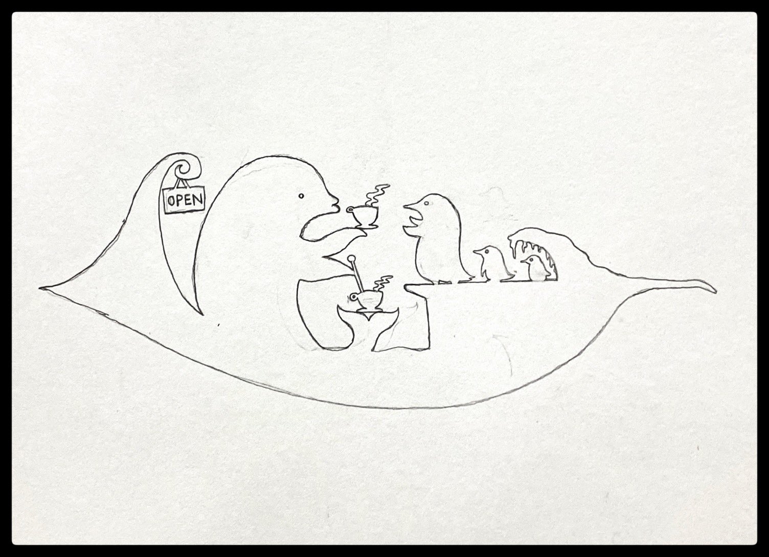 リト 葉っぱ切り絵 葉っぱ切り絵になる前の原画たち 紙にまず下絵を書いて それを見ながら葉っぱの裏にペンで写していきます 葉っぱの形やサイズに合わせなきゃいけないのでトレースは出来ません 表にした時に左右反転するので文字を逆向きに写すのが