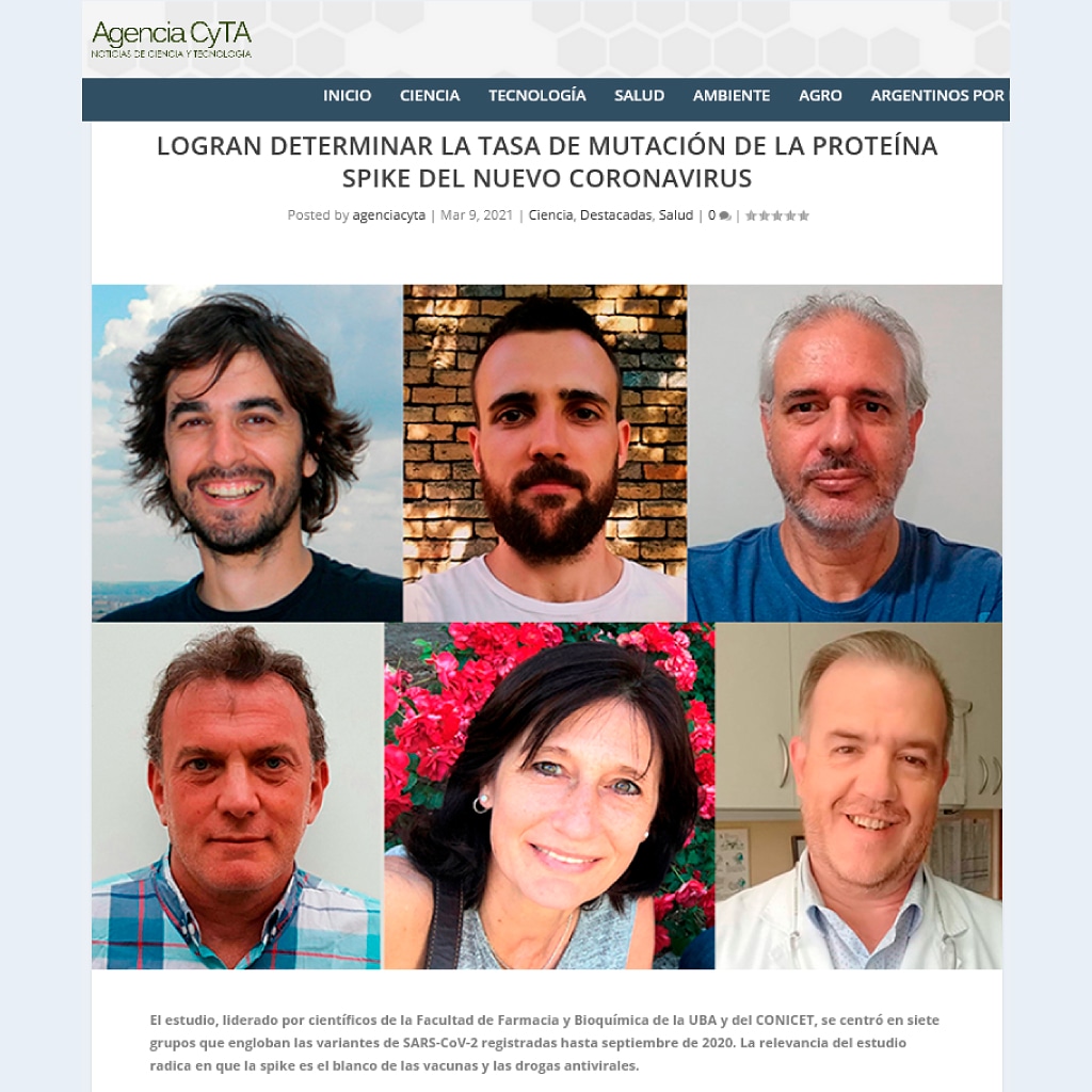 FFyB_UBA's tweet photo. Desde FFyB felicitamos al Profesor Diego Flichman y a los docentes Federico Di Lello, Gabriel García y Matías Javier Pereson (investigadores de la Cátedra de Virología) por determina la tasa de mutación de la proteína Spike del nuevo coronavirus.
https://t.co/9Zs5t0TuEv https://t.co/xkYFjenx4r