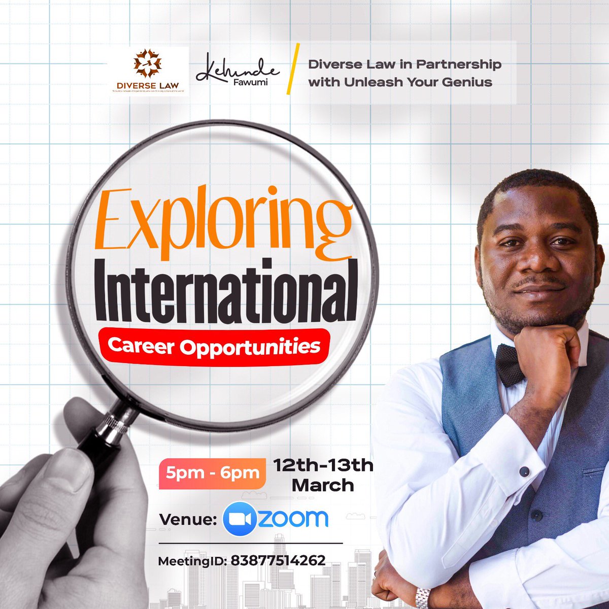 DiverseLaw's tweet photo. Date:12th - 13th, March
 Time: 5:00pm - 6:00pm

 venue:Zoom; Meeting ID: 83877514262 https://t.co/RGUuuT4MmK