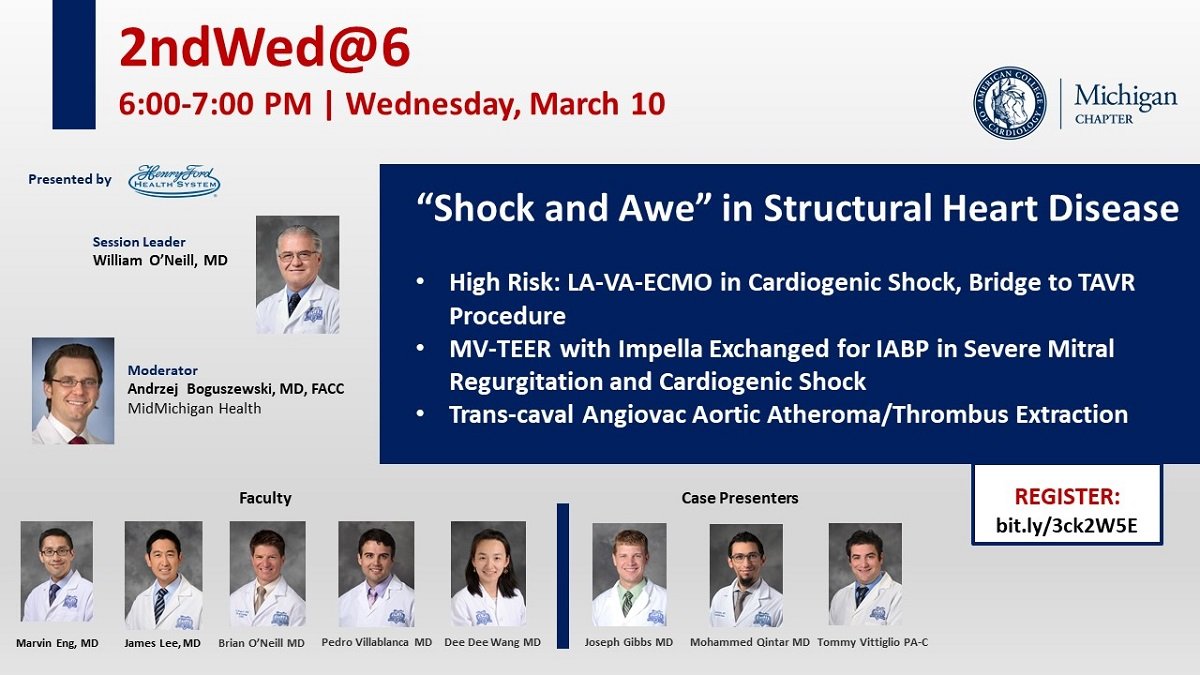 Saba Assar, MD ❤🦄 (@sabaassar) on Twitter photo Join us tonight for <a href="/MichiganACC/">Michigan Chapter ACC</a>'s 2ndWed@6 featuring <a href="/HenryFordNews/">Mohammed Israil</a> discussing innovative therapies in structural heart disease. All are welcome! Register: Bit.ly/3ck2W5E Join us tonight for <a href="/MichiganACC/">Michigan Chapter ACC</a>'s 2ndWed@6 featuring <a href="/HenryFordNews/">Mohammed Israil</a> discussing innovative therapies in structural heart disease. All are welcome! Register: Bit.ly/3ck2W5E